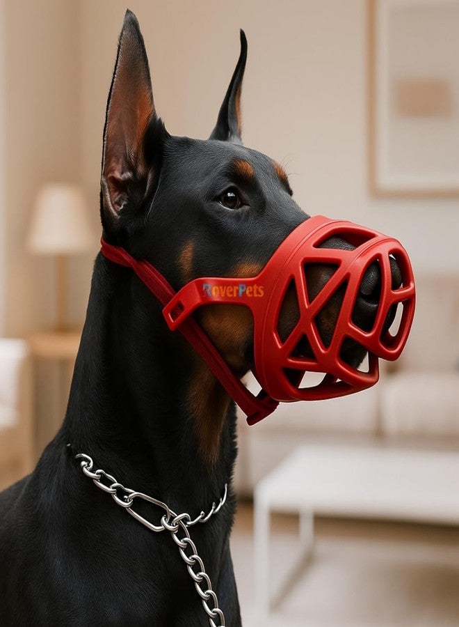 KsPups Dog Muzzle Guard with Buckle Strap | Comfortable Pet Mouth Cover for Biting, Barking & Chewing Control | Ideal for Aggressive Dogs & Puppies - No. 4 Large Size - Image 1